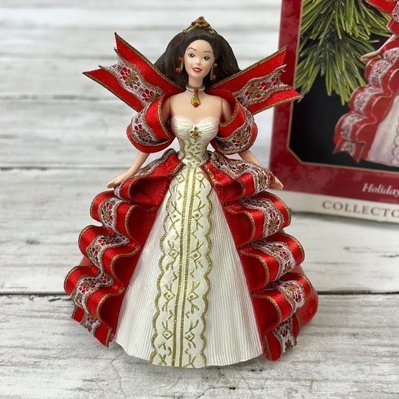 Hallmark Other - HALLMARK HOLIDAY BARBIE 1997 red dress